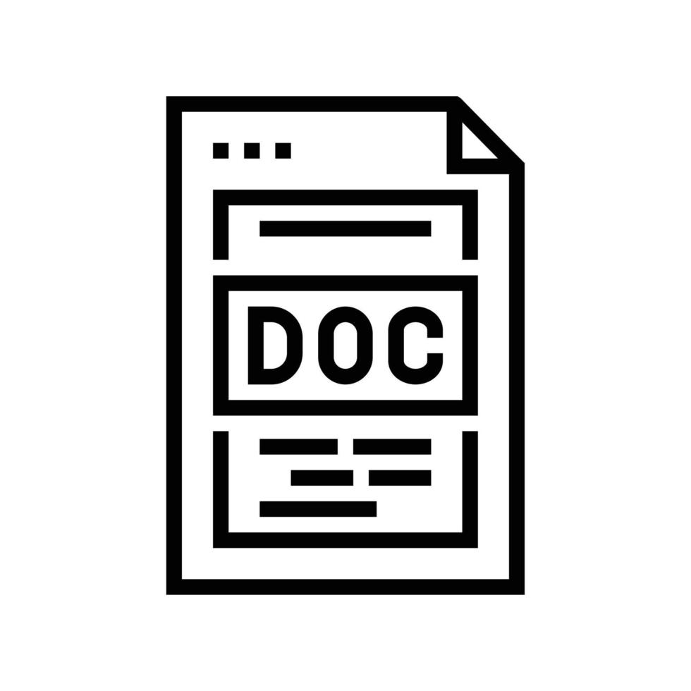 file documento linea icona vettore illustrazione
