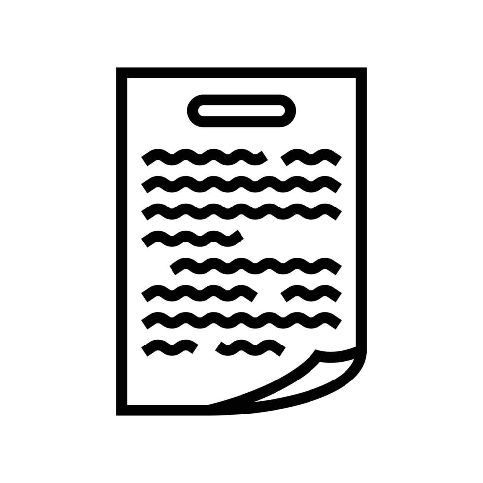 carta documento file linea icona vettore illustrazione