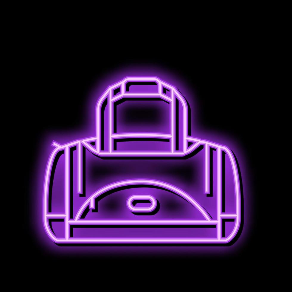 Borsa fitness sport neon splendore icona illustrazione vettore