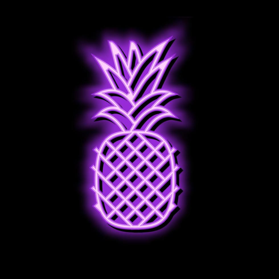 ananas uno totale neon splendore icona illustrazione vettore