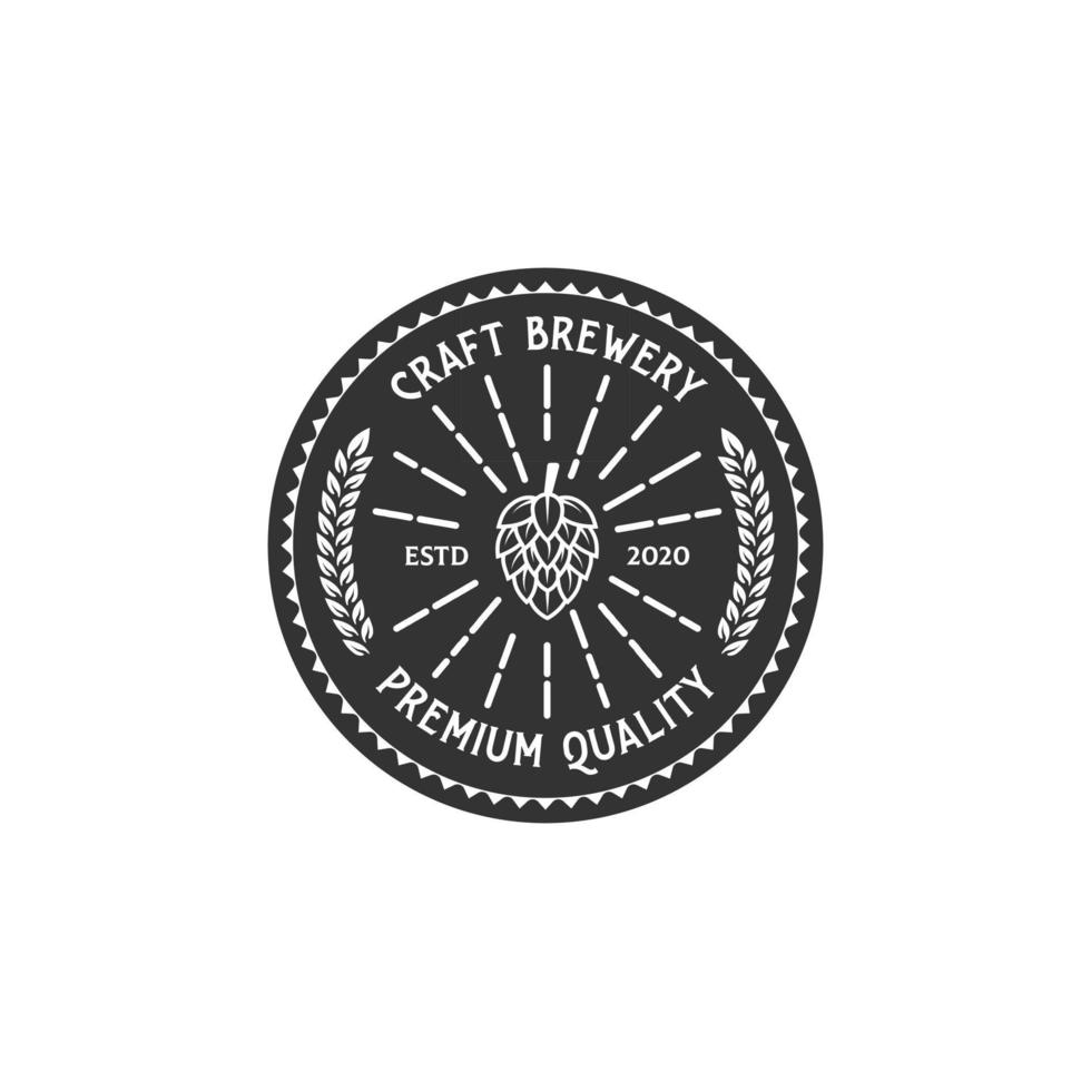 Vintage ▾ distintivo mestiere fabbrica di birra logo disegno, migliore per infuso Casa, sbarra, pub, birra azienda il branding e identità vettore