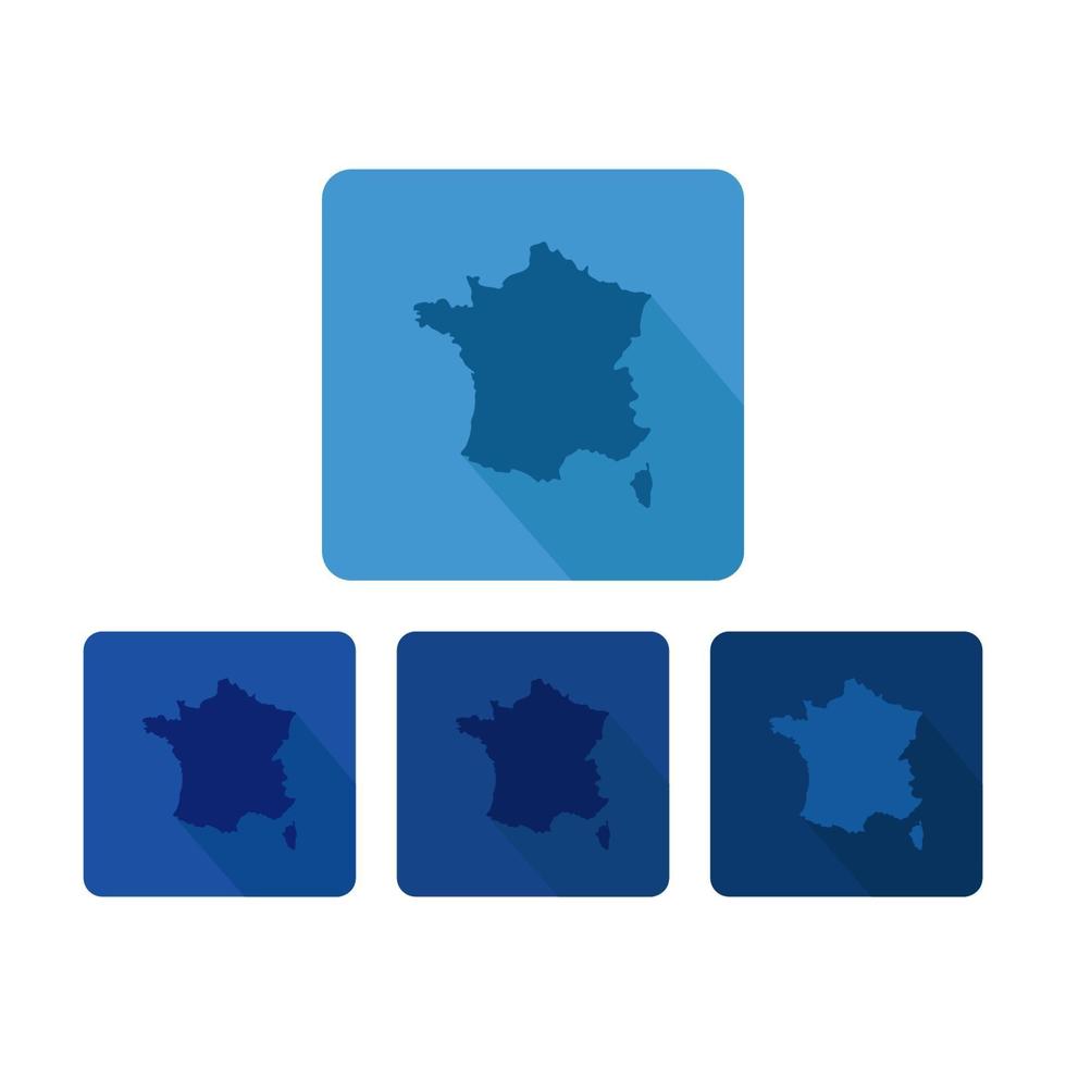 Francia mappa impostata su sfondo bianco vettore