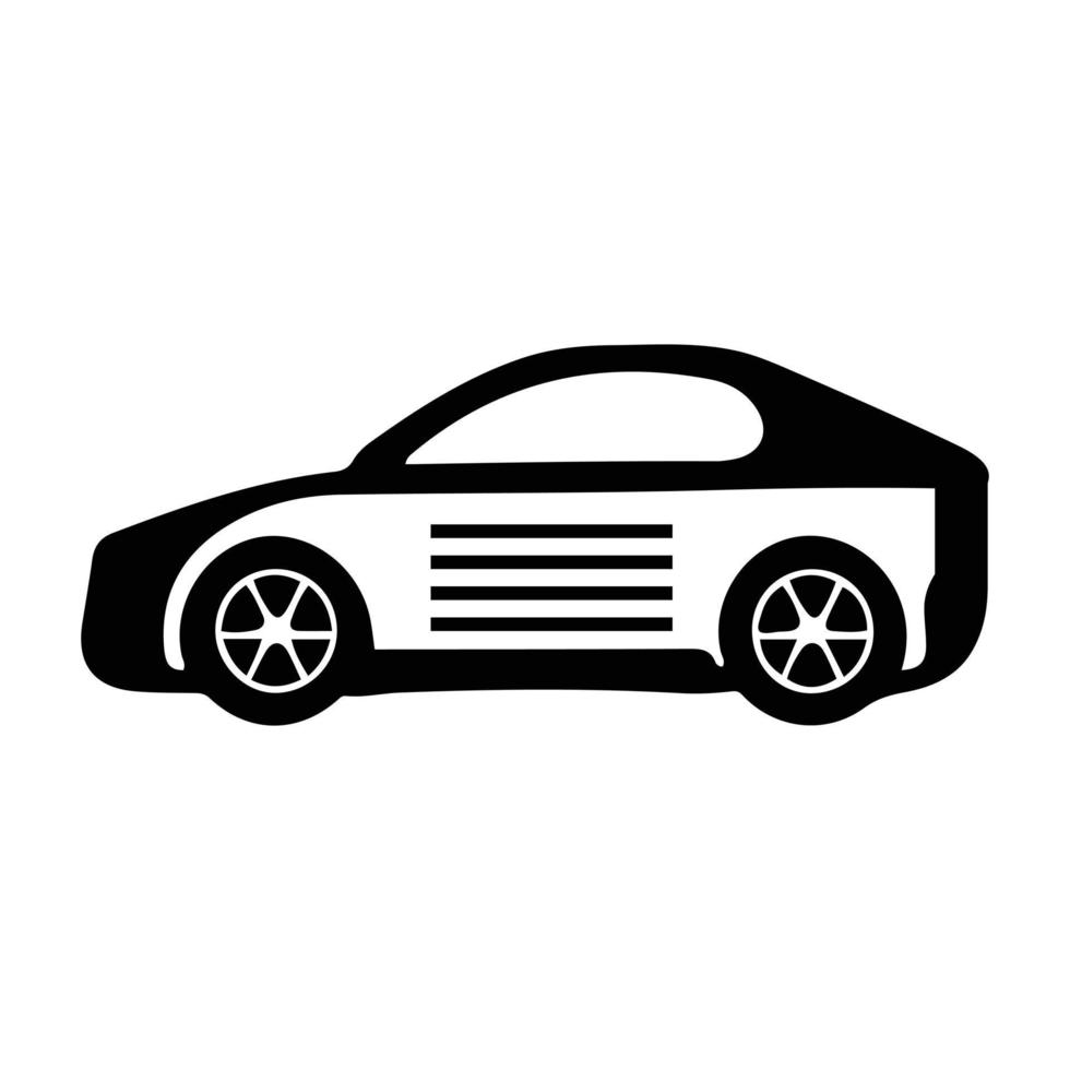 auto icona simbolo vettore logo nero schema isolato su bianca sfondo.