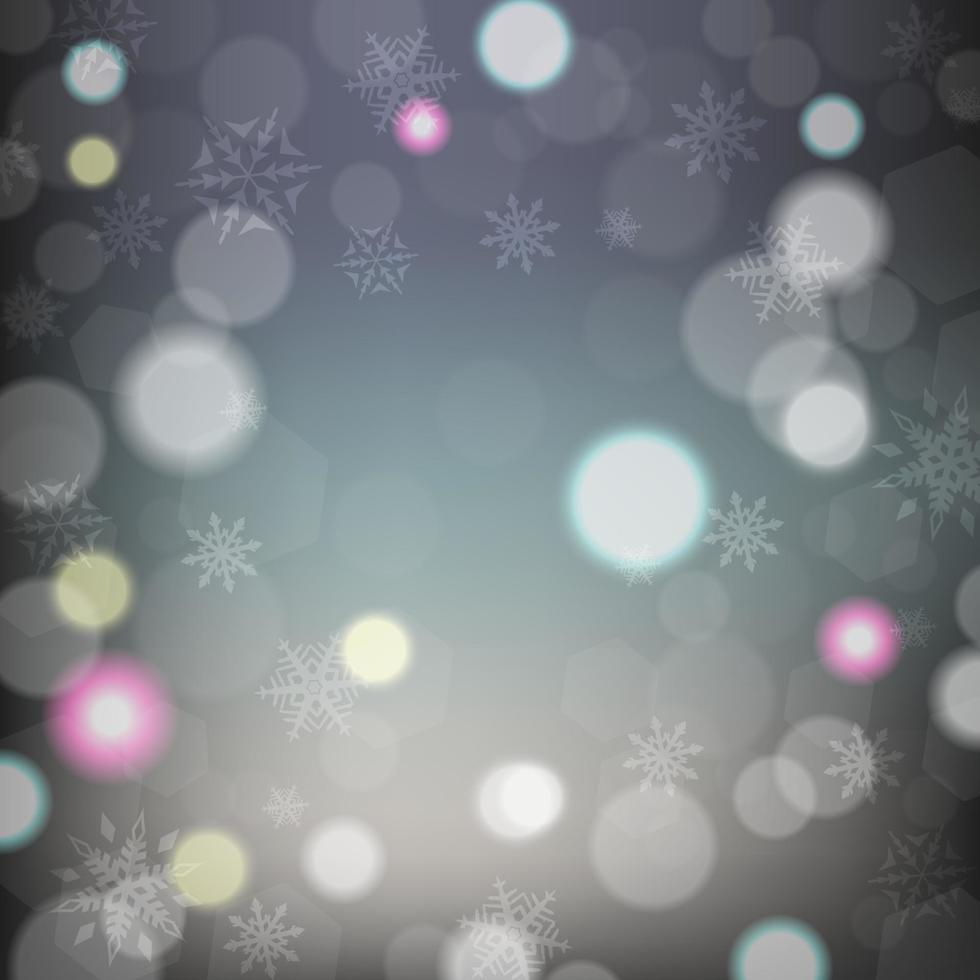 elegante astratto sfondo con i fiocchi di neve e bokeh, vettore illustrazione