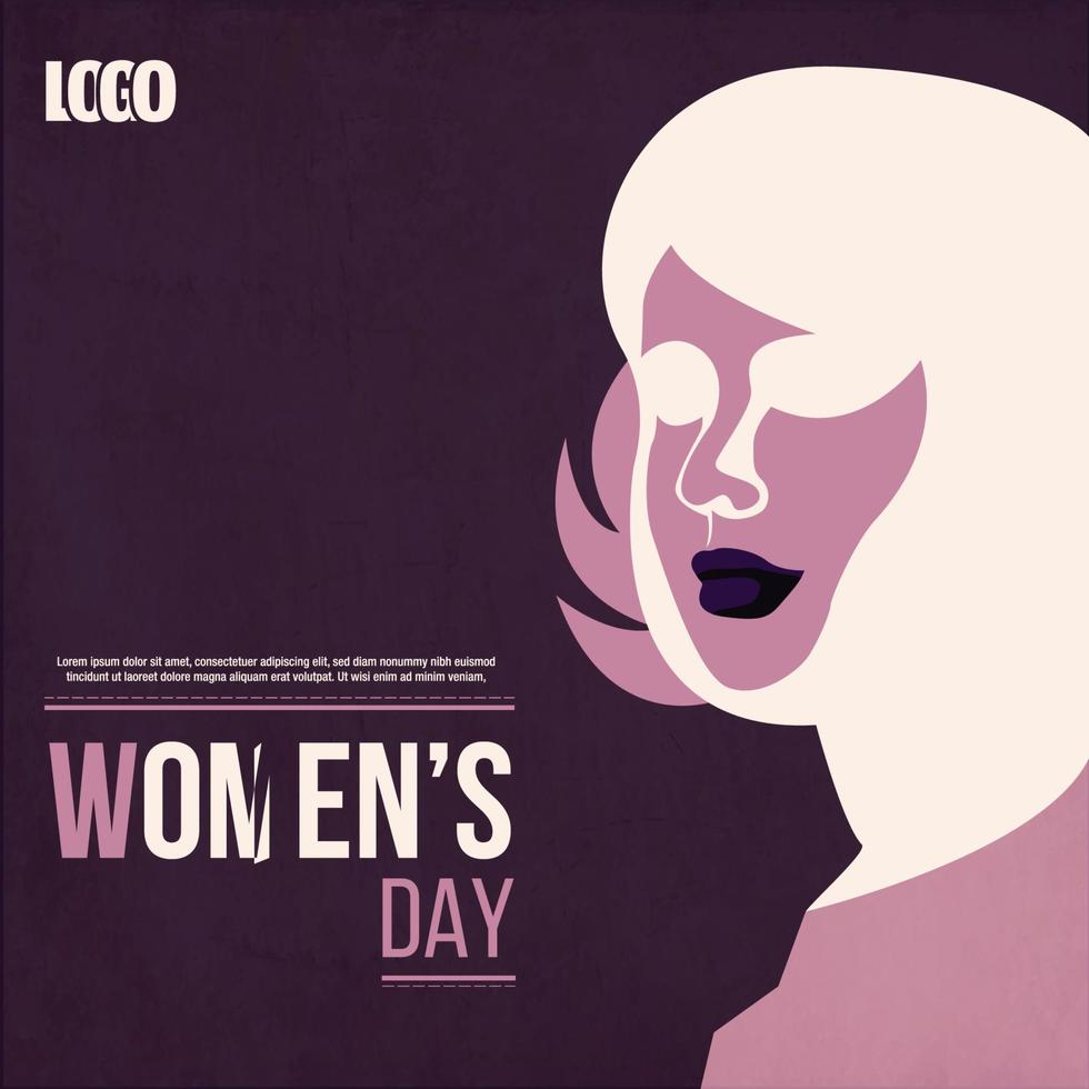 internazionale donne giorno inviare, con tipografia stile, illustrazione vettore