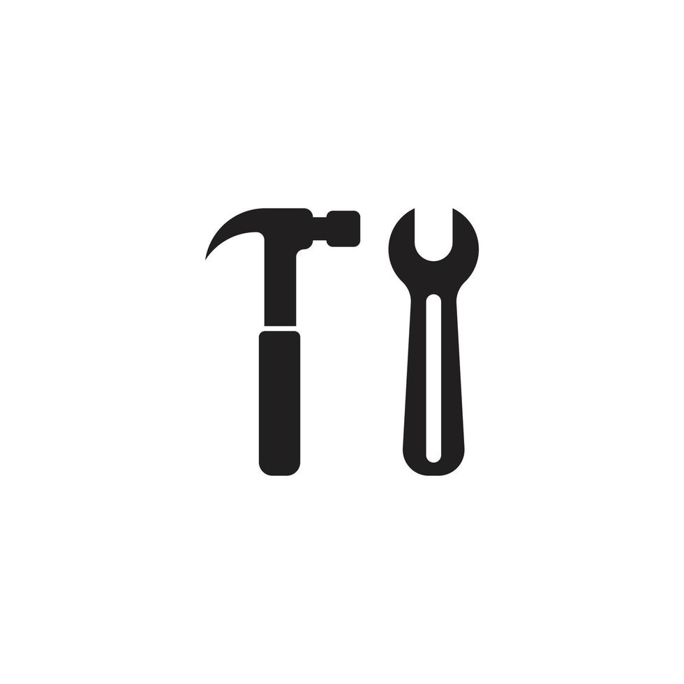 vettore martello laboratorio attrezzo silhouette logo icona.