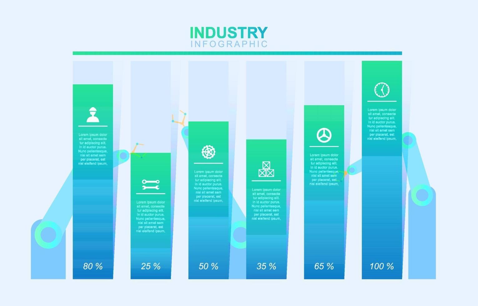 grafico a barre di affari industriali infografica vettore