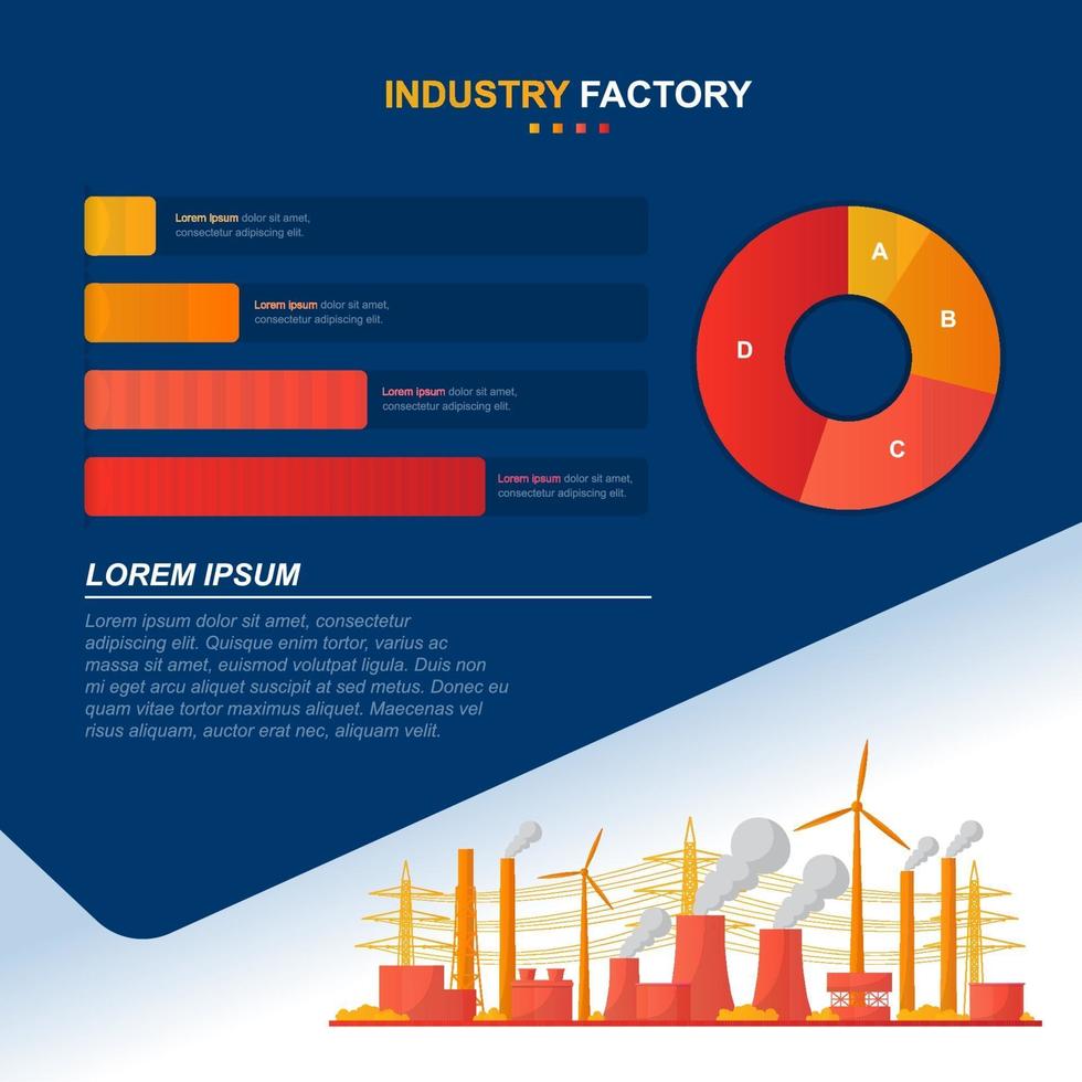 grafico a barre di affari industriali infografica vettore