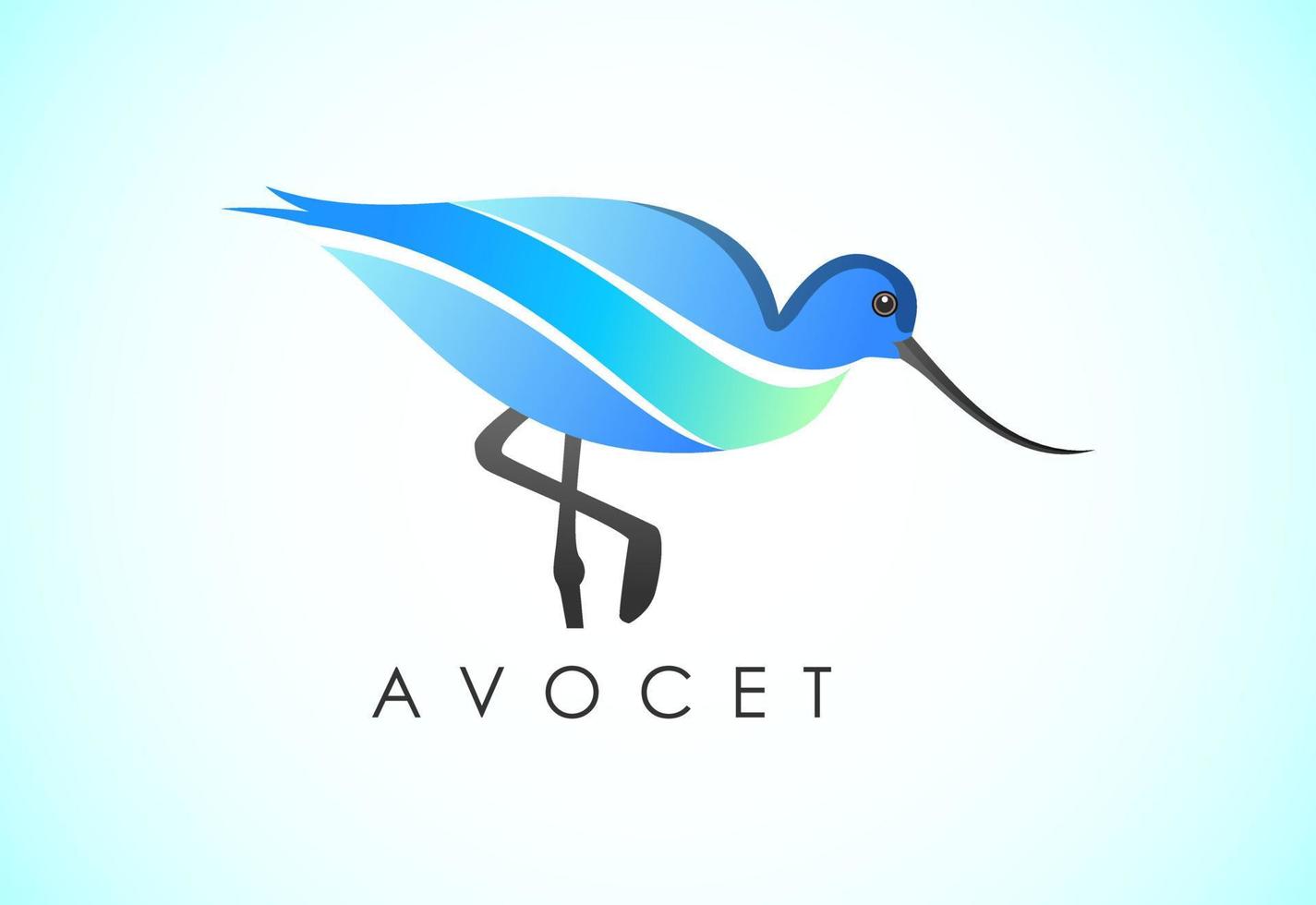 moderno colorato avocetta uccello logo design modello vettore illustrazione