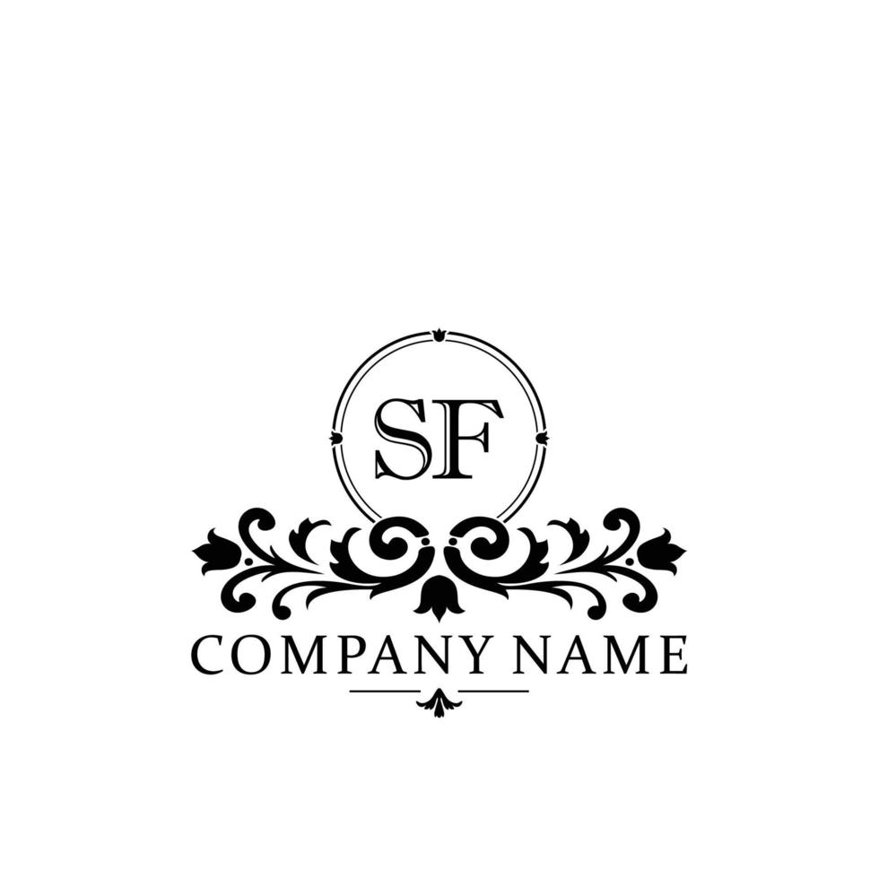 lettera sf floreale logo design. logo per donne bellezza salone massaggio cosmetico o terme marca vettore