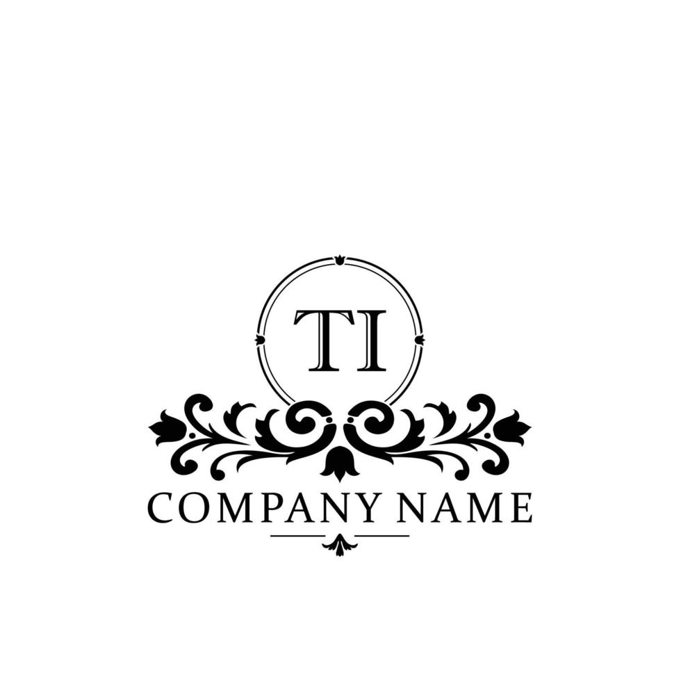 lettera ti floreale logo design. logo per donne bellezza salone massaggio cosmetico o terme marca vettore