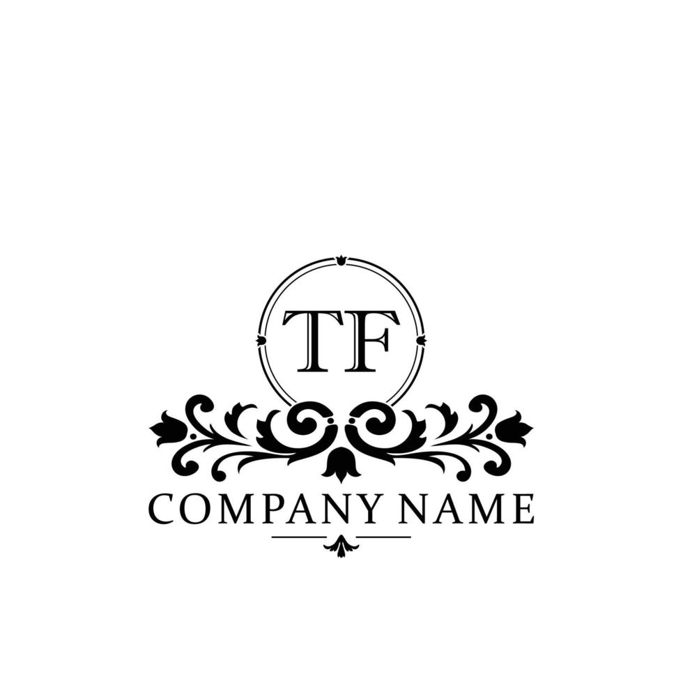 lettera tf floreale logo design. logo per donne bellezza salone massaggio cosmetico o terme marca vettore