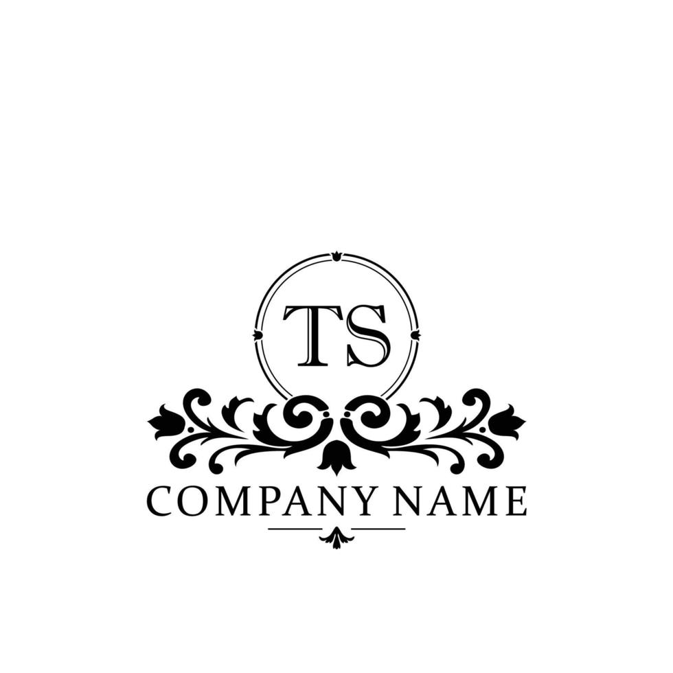 lettera ts floreale logo design. logo per donne bellezza salone massaggio cosmetico o terme marca vettore
