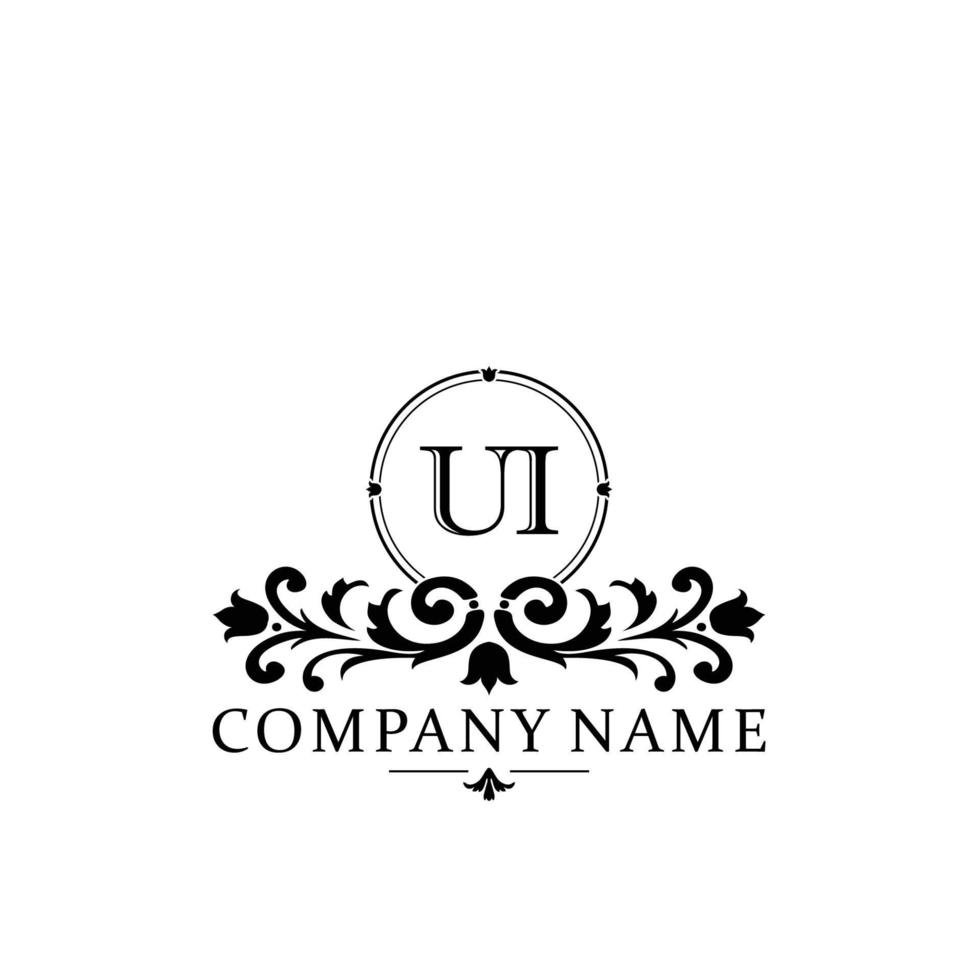 lettera ui floreale logo design. logo per donne bellezza salone massaggio cosmetico o terme marca vettore