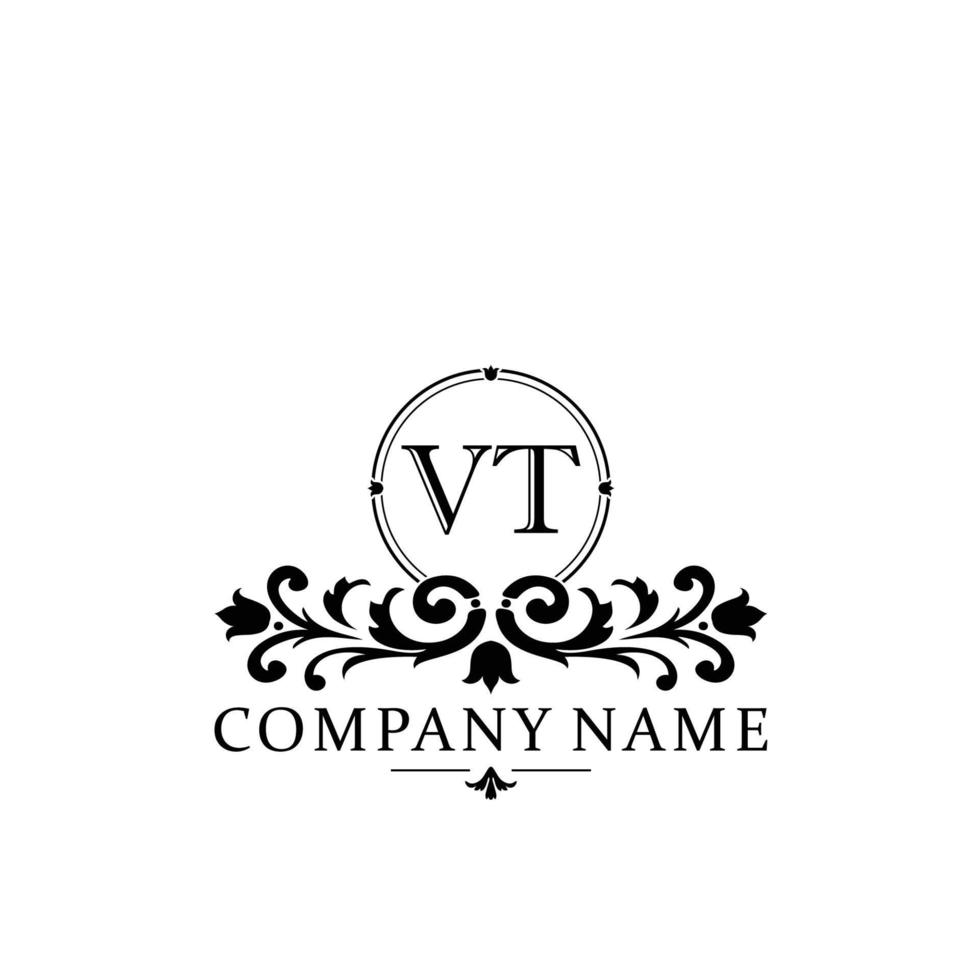 lettera vt floreale logo design. logo per donne bellezza salone massaggio cosmetico o terme marca vettore