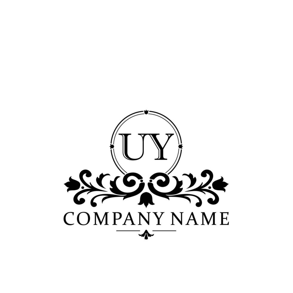 lettera uy floreale logo design. logo per donne bellezza salone massaggio cosmetico o terme marca vettore