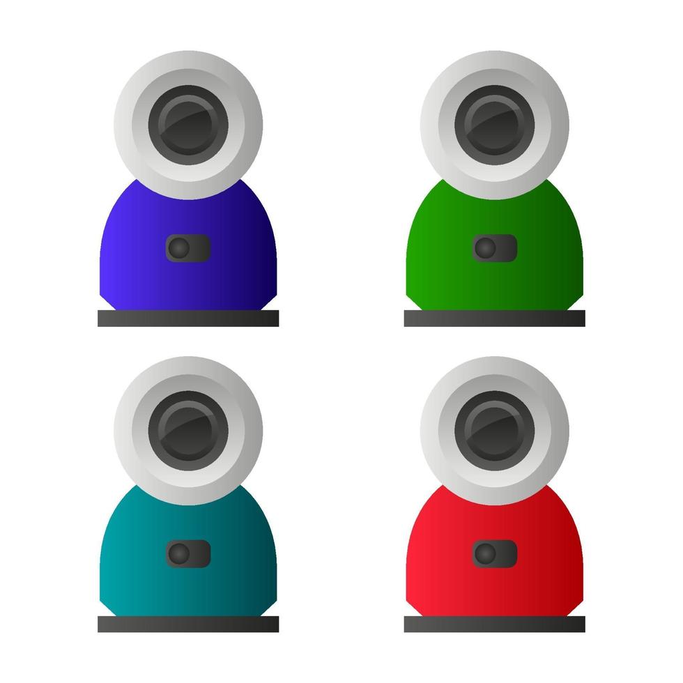 web cam impostata su sfondo bianco vettore