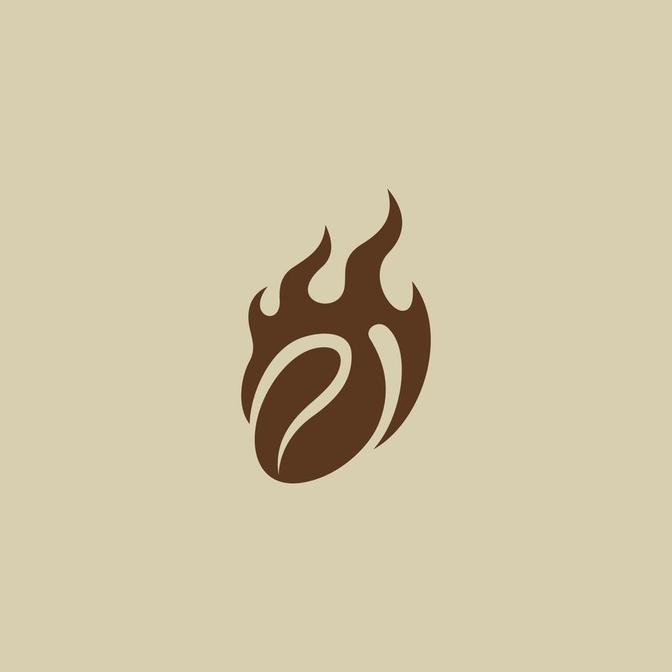 caffè e fuoco semplice logo vettore