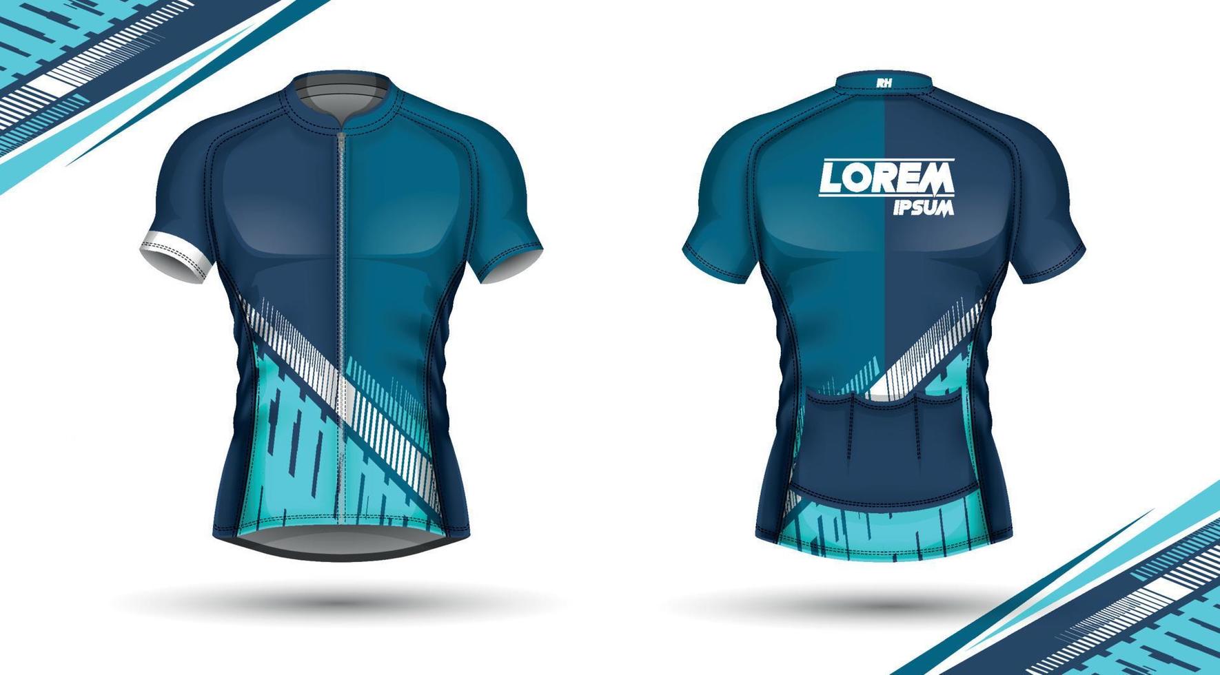 Ciclismo maglia, davanti e indietro vettore