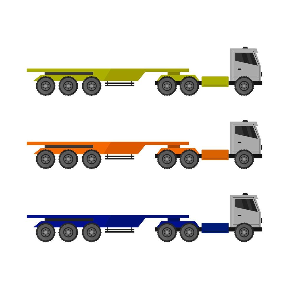 set di camion su sfondo bianco vettore