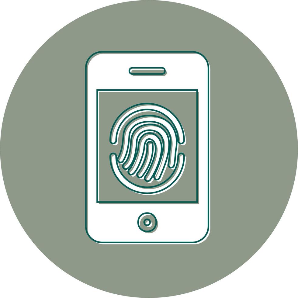 impronta digitale mobile vettore icona