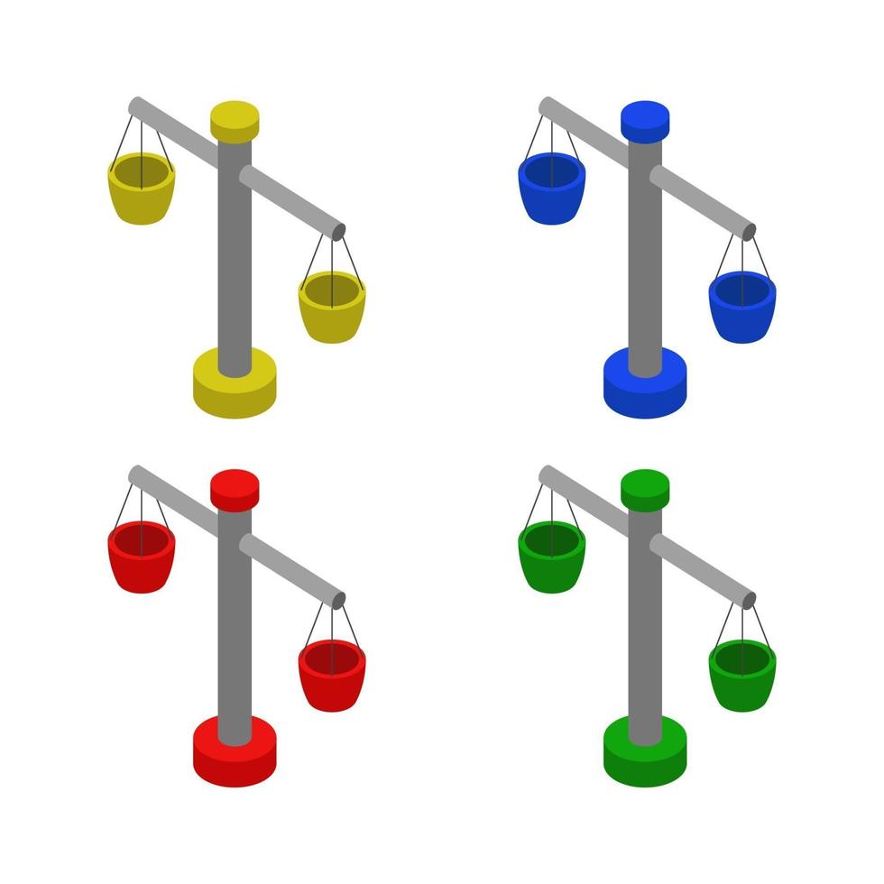 equilibrio isometrico su sfondo bianco vettore