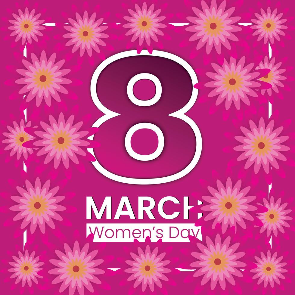8 marzo Da donna giorno ottenere carta design con fiori vettore