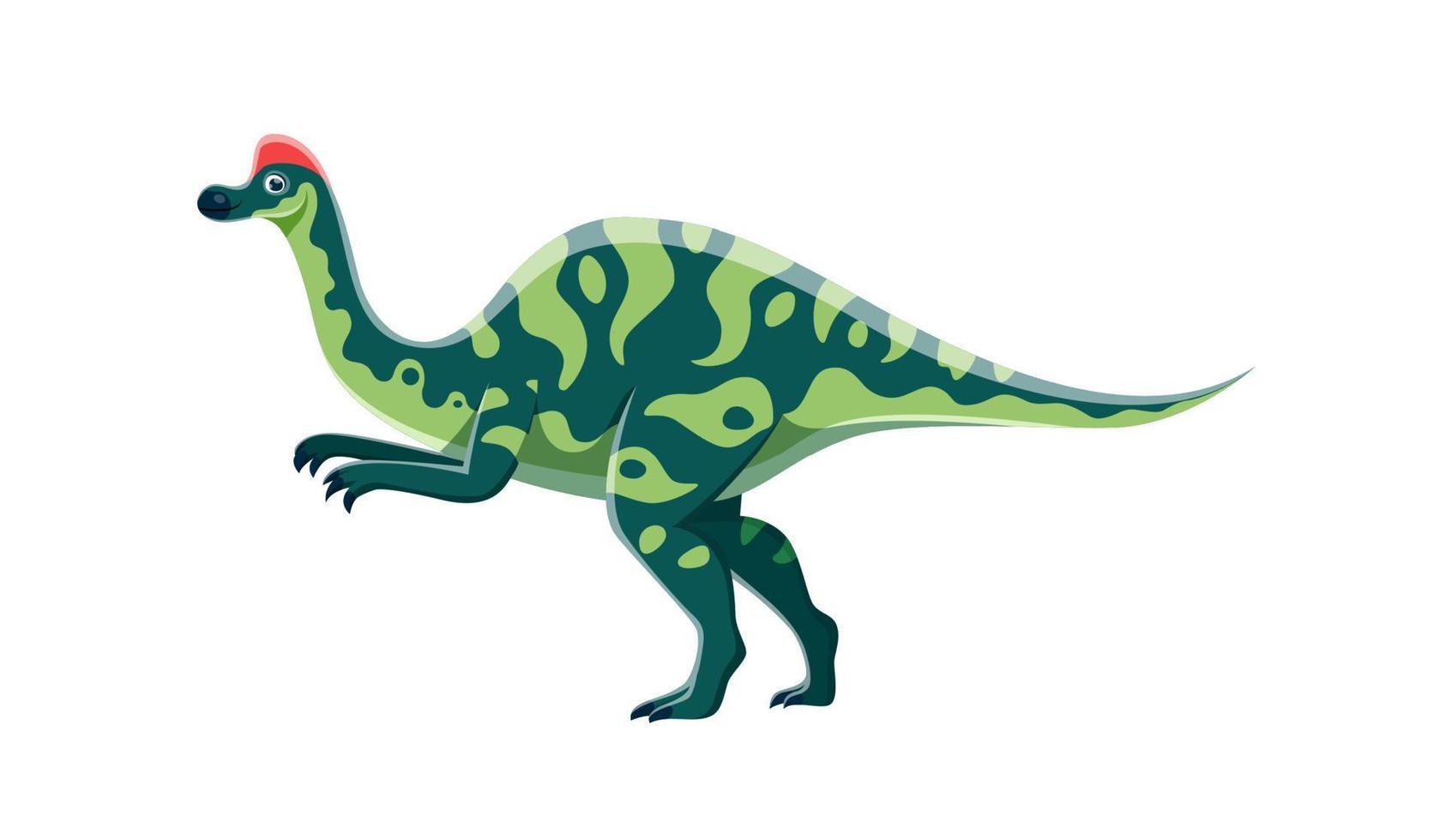 cartone animato ipacrosauro dinosauro divertente personaggio vettore