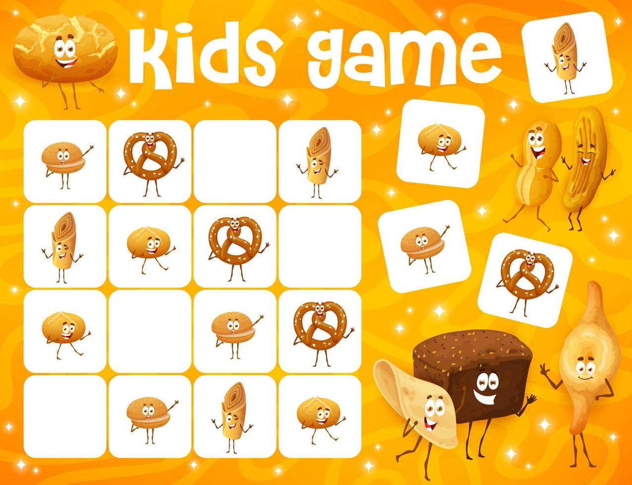 sudoku bambini gioco con cartone animato forno personaggi vettore