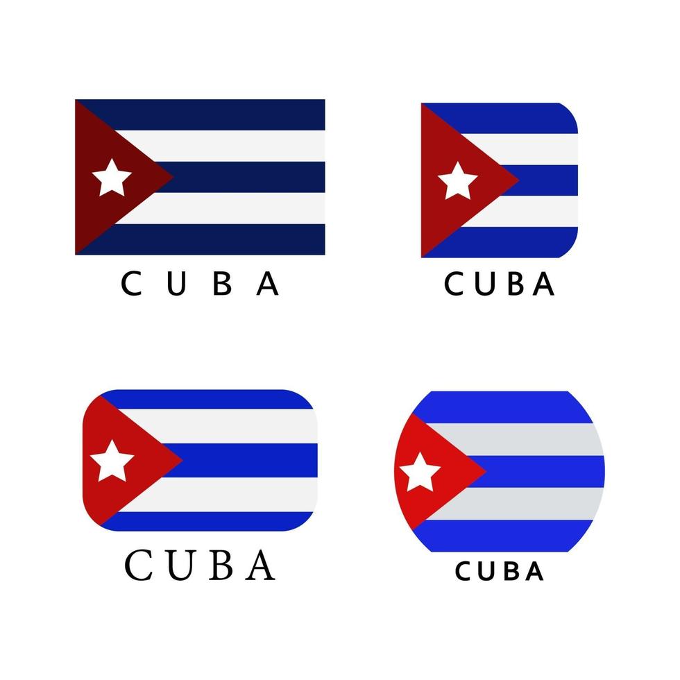 bandiera di cuba impostato su sfondo bianco vettore
