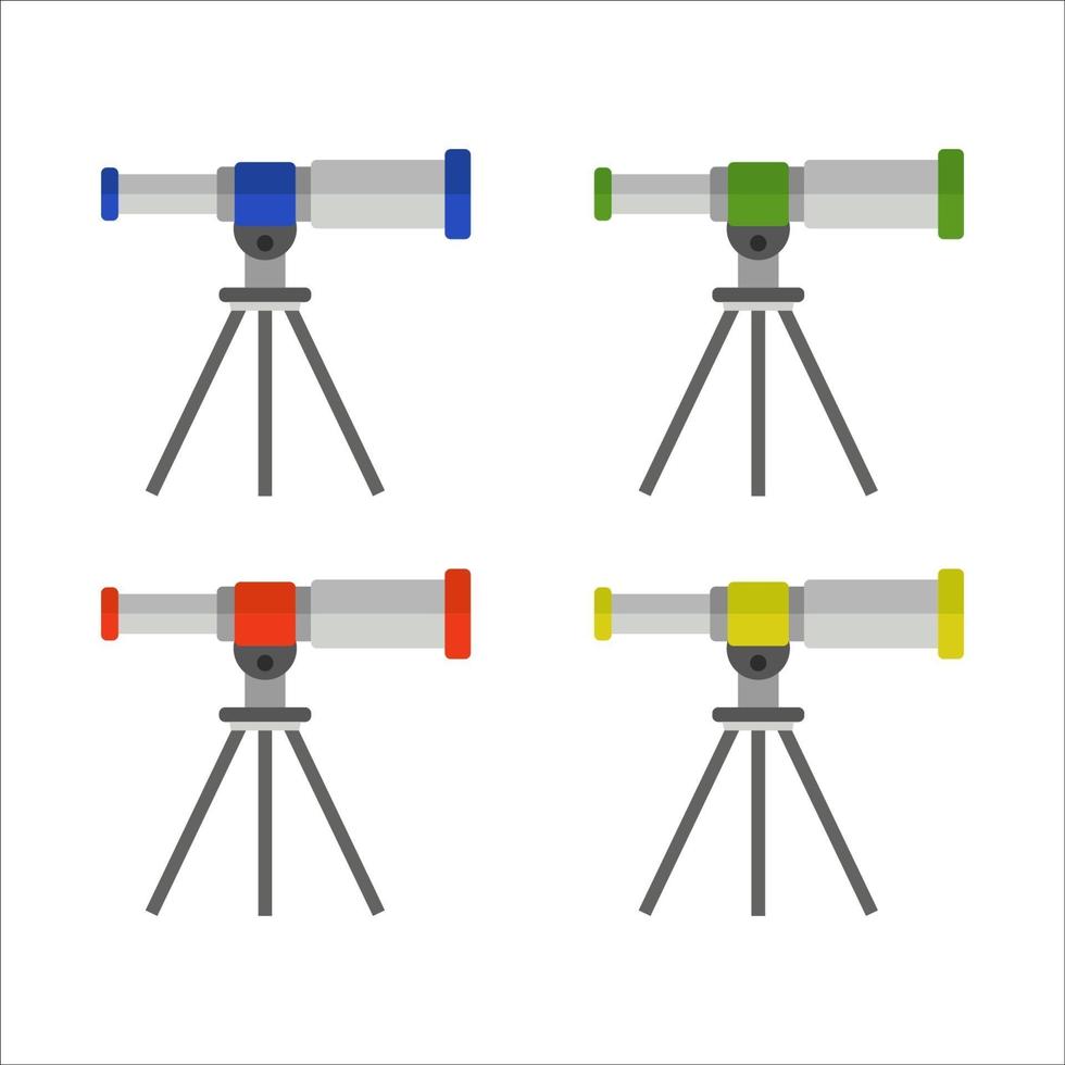 telescopio impostato su sfondo bianco vettore