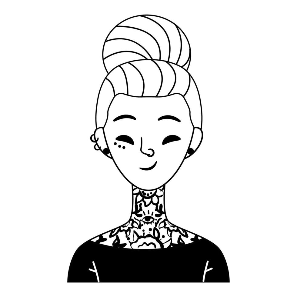 vettore illustrazione di avatar donna