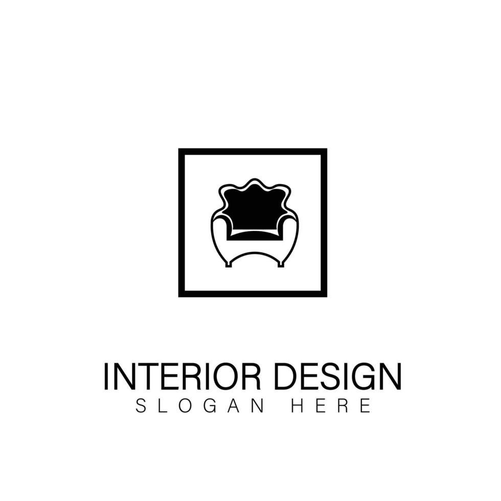 camera interna, design del logo della galleria di mobili vettore