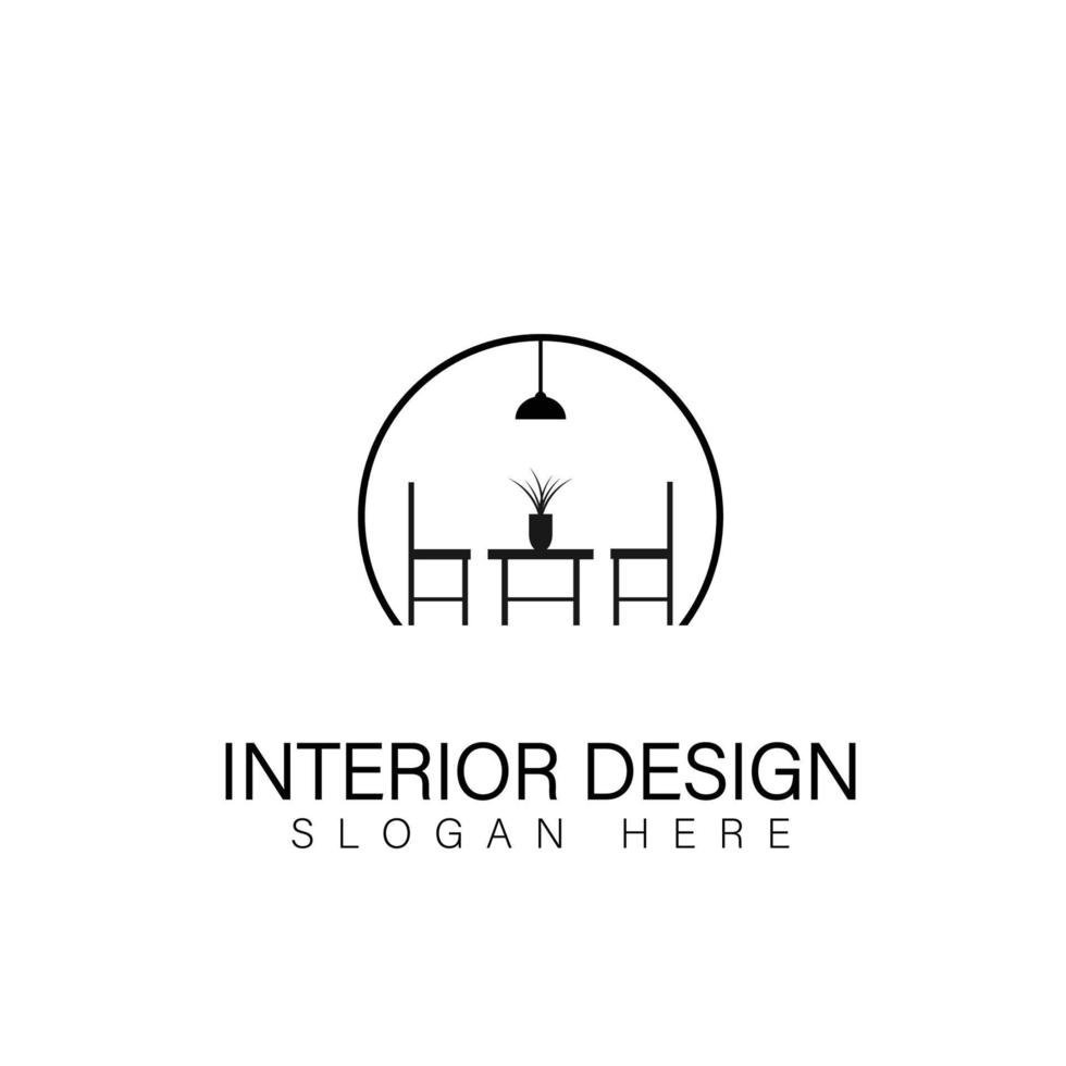 camera interna, design del logo della galleria di mobili vettore