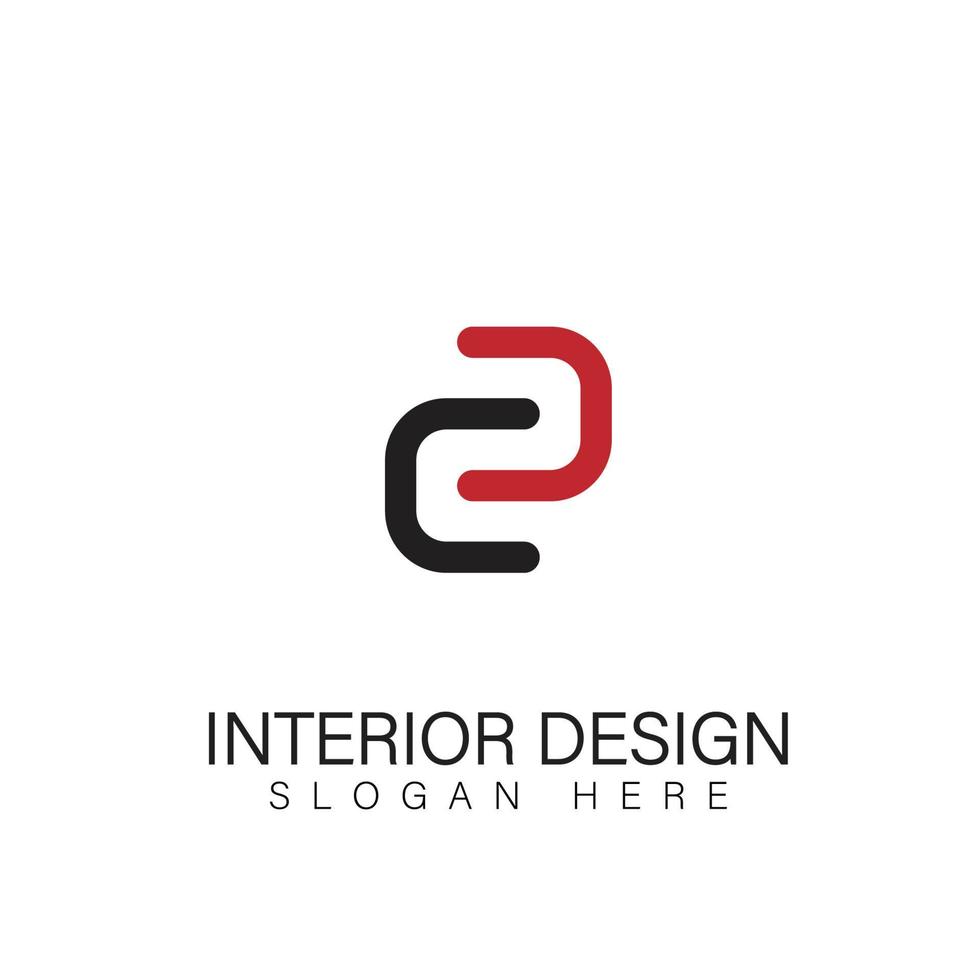 camera interna, design del logo della galleria di mobili vettore