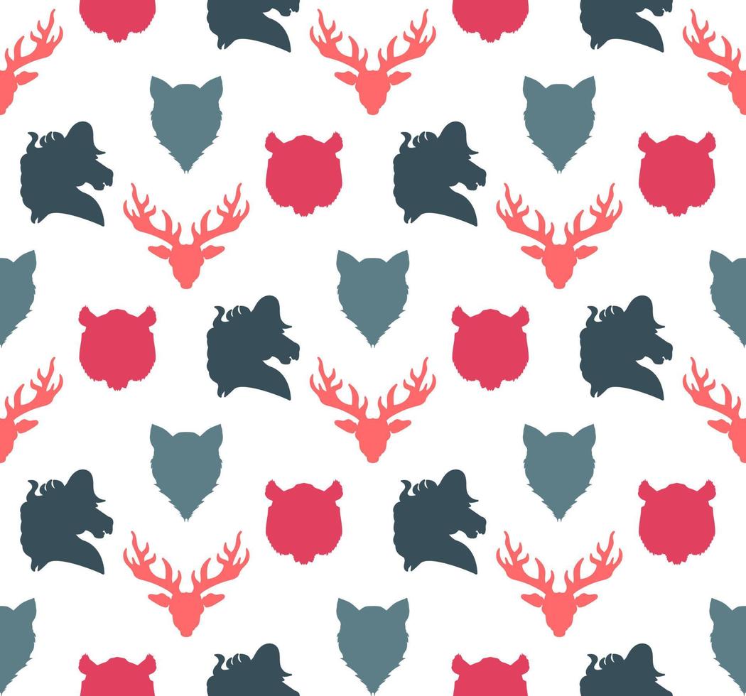 seamless pattern di fauna selvatica vettore