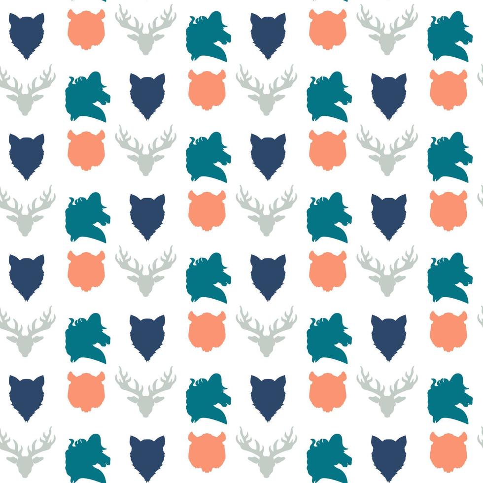 seamless pattern di fauna selvatica vettore