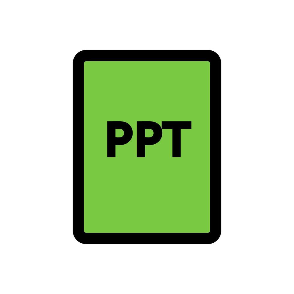 ppt file icona linea isolato su bianca sfondo. nero piatto magro icona su moderno schema stile. lineare simbolo e modificabile ictus. semplice e pixel Perfetto ictus vettore illustrazione.