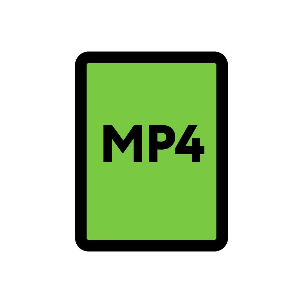 mp4 file icona linea isolato su bianca sfondo. nero piatto magro icona su moderno schema stile. lineare simbolo e modificabile ictus. semplice e pixel Perfetto ictus vettore illustrazione.