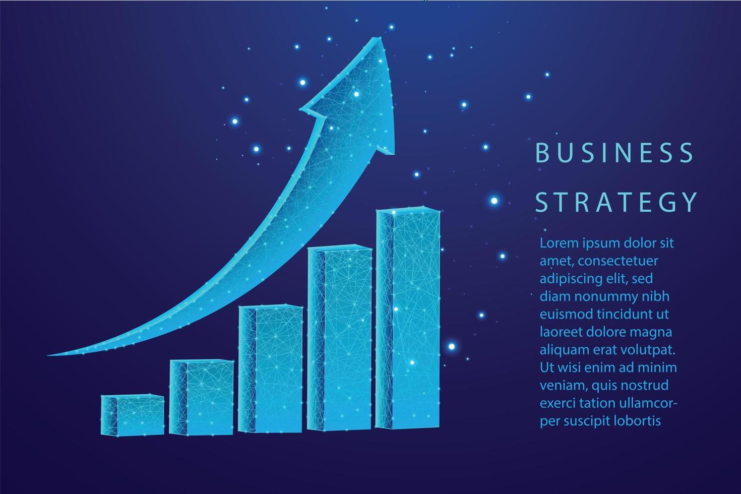 crescita grafico Basso poli stile design blu geometrico attività commerciale strategia concetto vettore