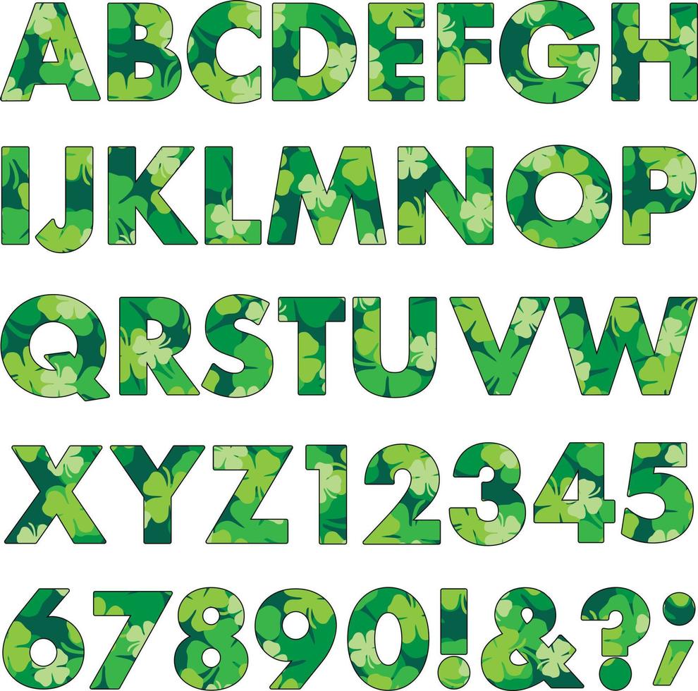 verde sovrapposizione trifoglio alfabeto vettore