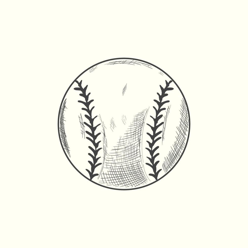 baseball softball vettore illustrazione nel nero. dettagliato Vintage ▾ stile disegno