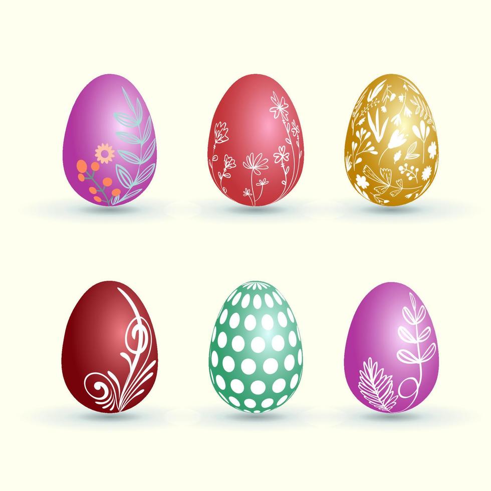 colorazione Pasqua uova collezione, religione vacanza e caccia alle uova vettore