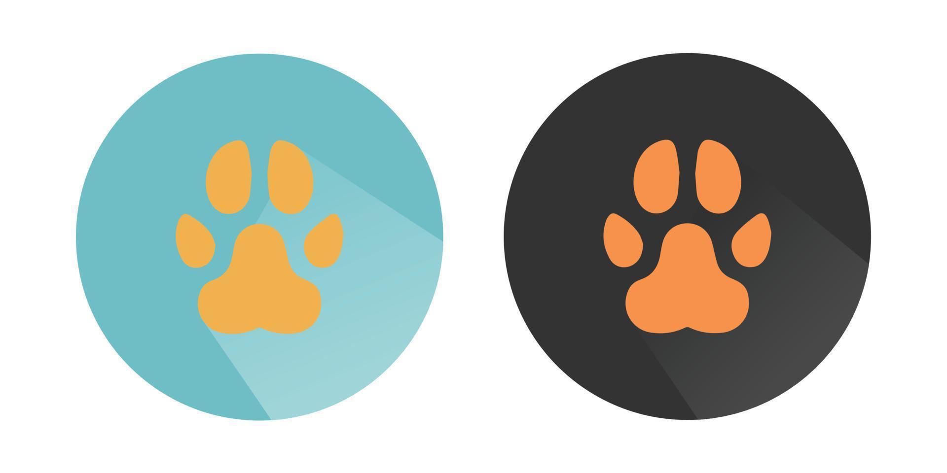 animale zampa icona, cane, cucciolo, gatto, orso, lupo piede Stampa, cucciolo piede, zampa logo colorato vettore icone