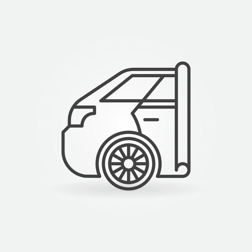veicolo involucro vettore auto concetto icona nel magro linea stile