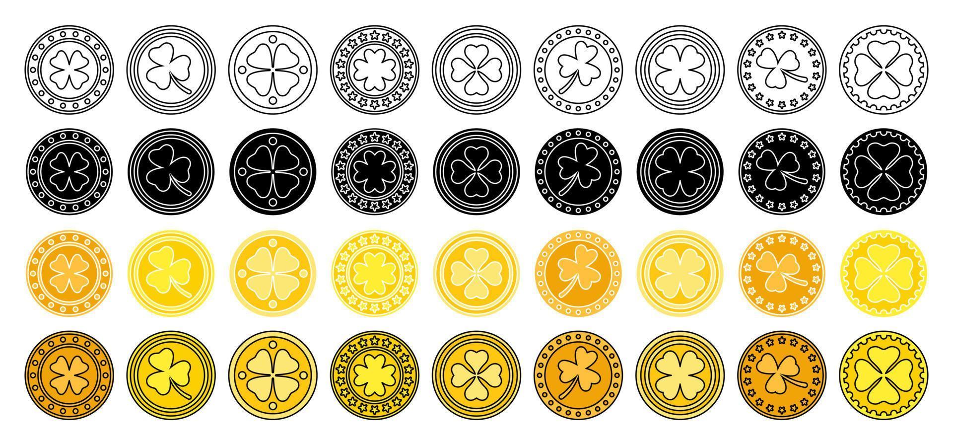 collezione di design elementi per moneta vettore