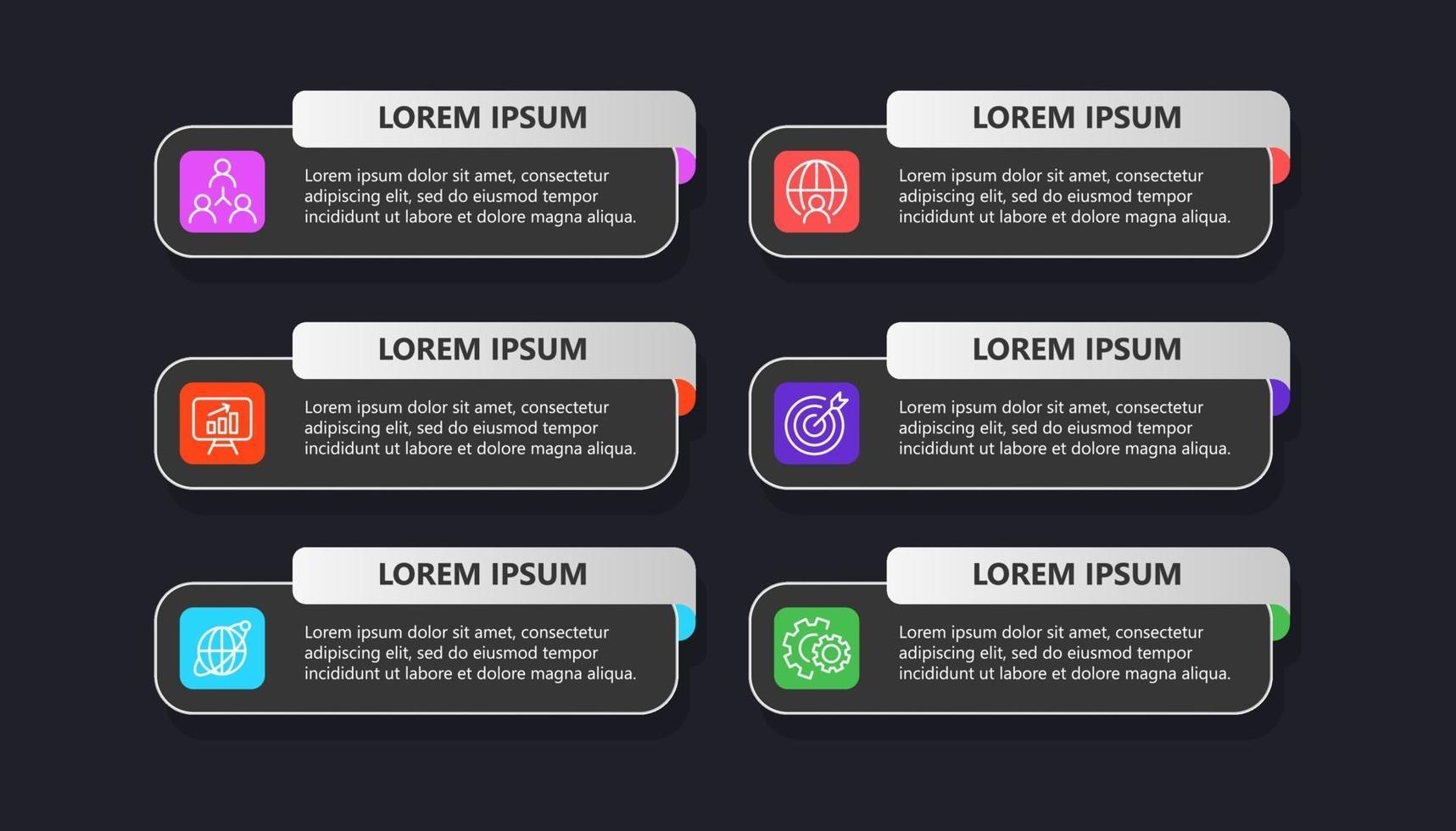 modello infograpic con 6 opzioni vettore