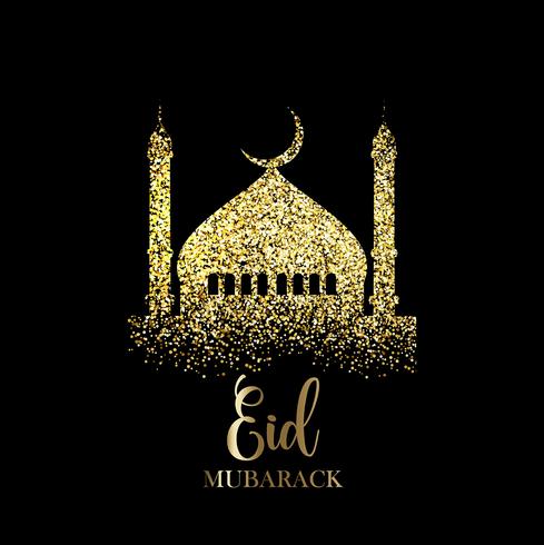 Sfondo glitter Eid Mubarak vettore