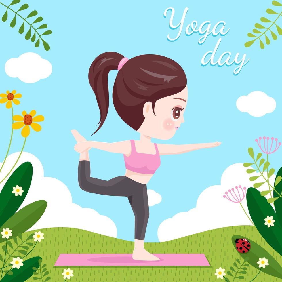 donne che fanno yoga in primavera vettore