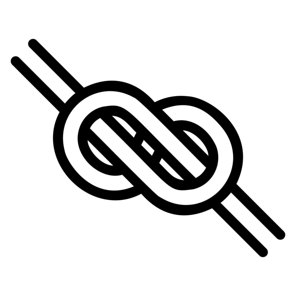 logo è un' annodato nodo nel il modulo di un infinito, il forma è un' semplice nero e bianca emblema per legare, strettamente annodato nodo icona vettore